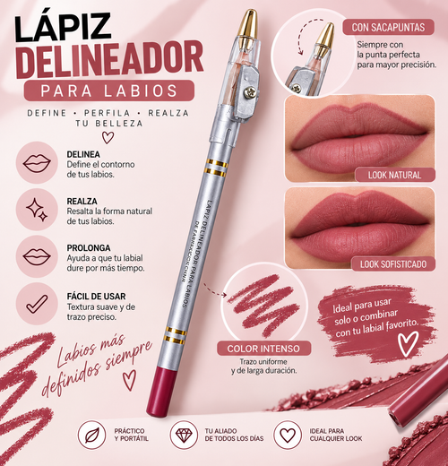 Lápiz Delineador para Labios con Sacapuntas 💋